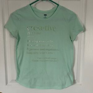 Old Navy Light Green Creative Tee